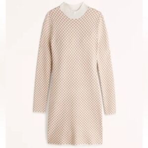 Abercrombie & Fitch Long Sleeve Checkerboard Sweater Dress Size XLT